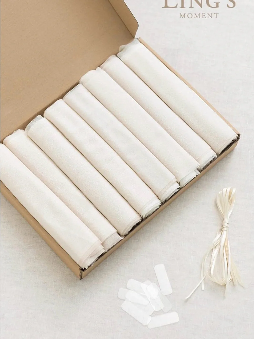 Wedding event White and beige chair decor sashes- never used